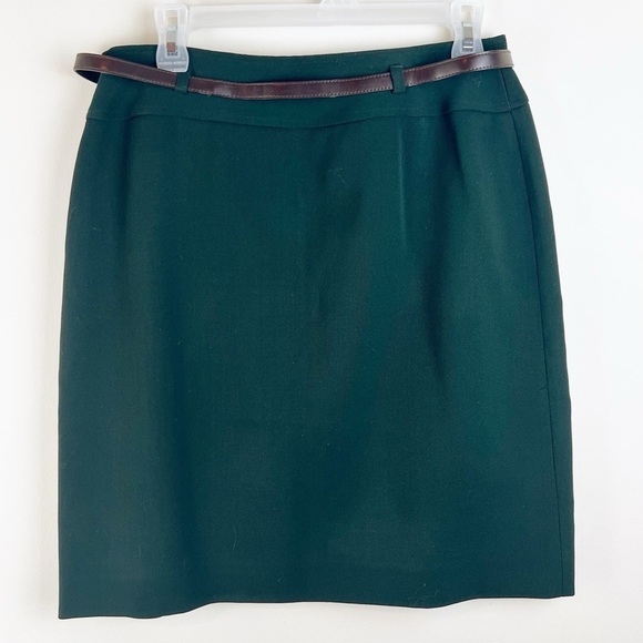 Jones New York 100% Wool Straight Skirt Forest Green 10 Preppy Office Career - Picture 8 of 9